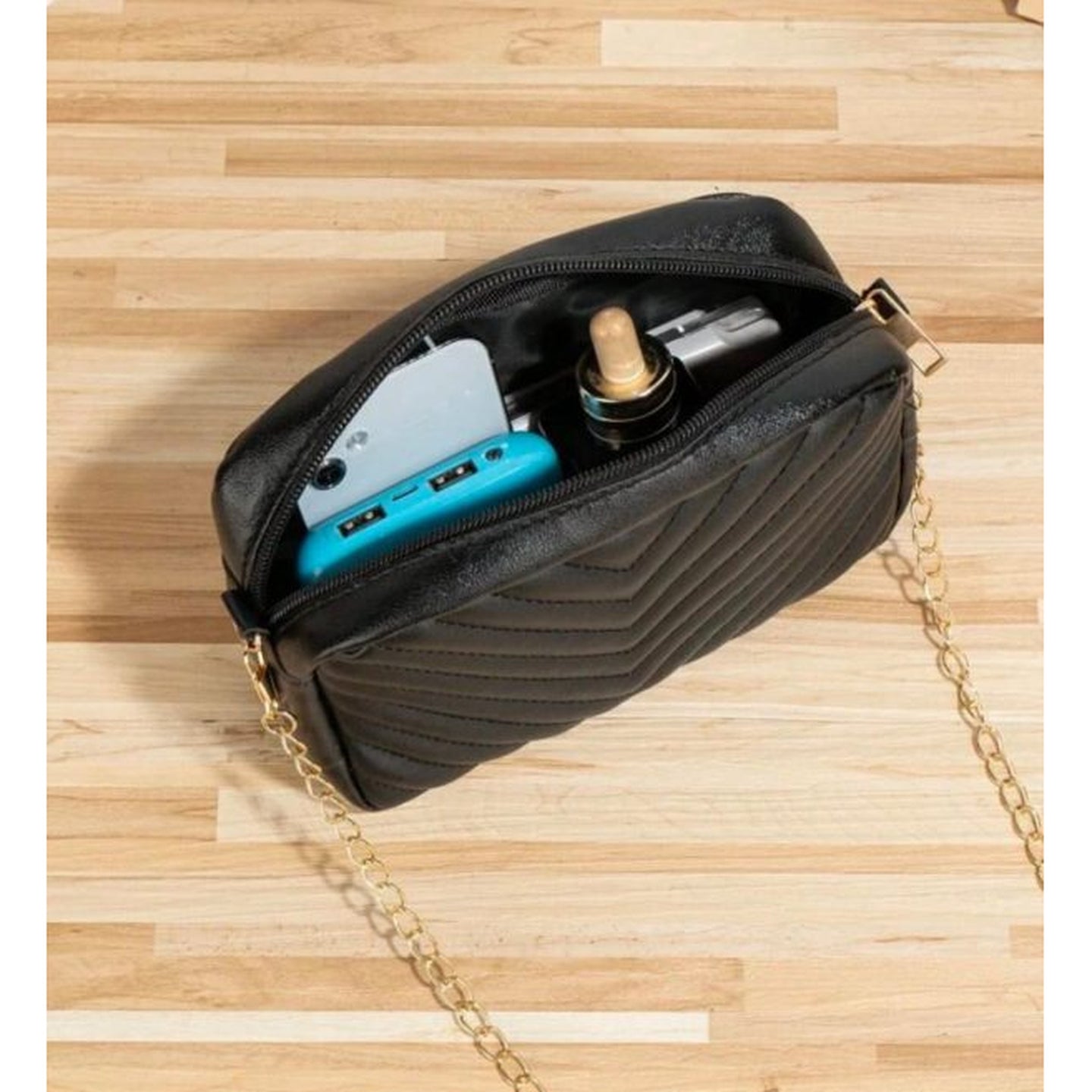 Stylish Horizontal Square Shoulder Bag | Premium PU Leather for Girls & Women (Black)